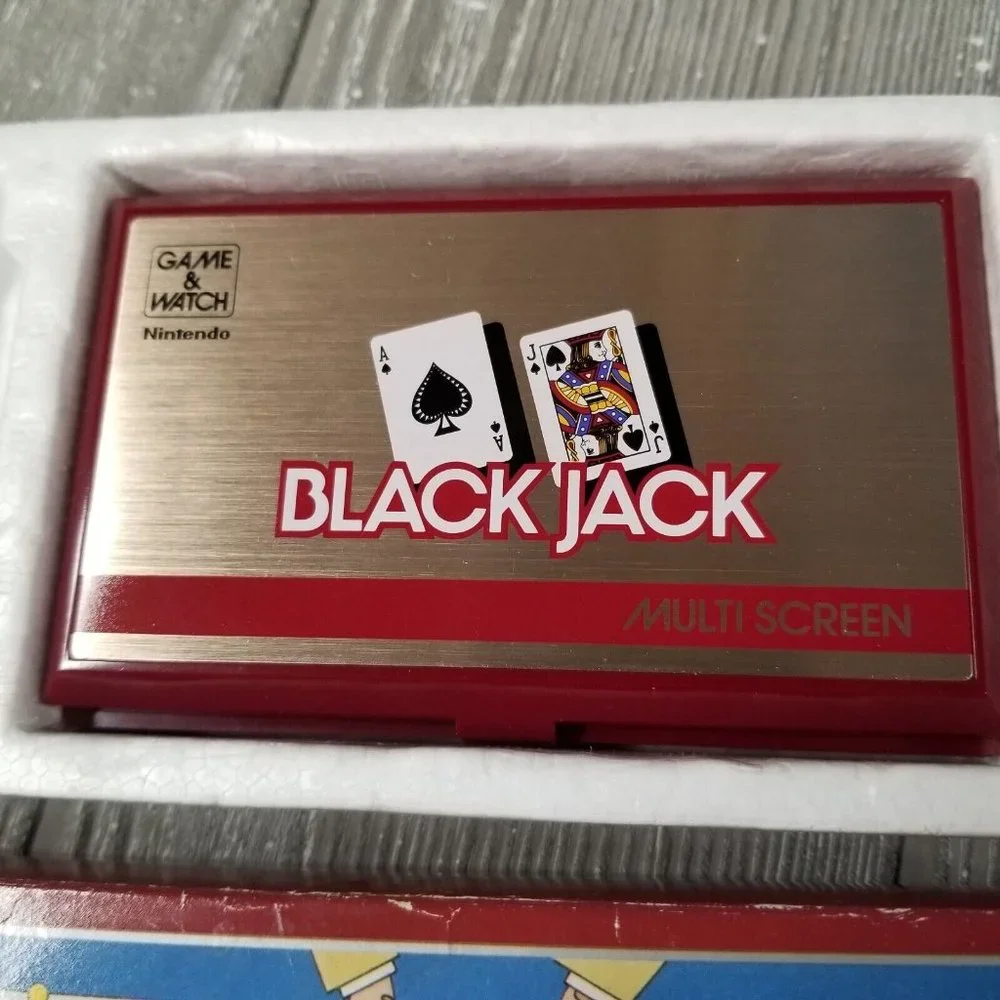 Vintage Nintendo Game & Watch Black Jack Handheld 1985 BJ-60 w/ Box + Manual